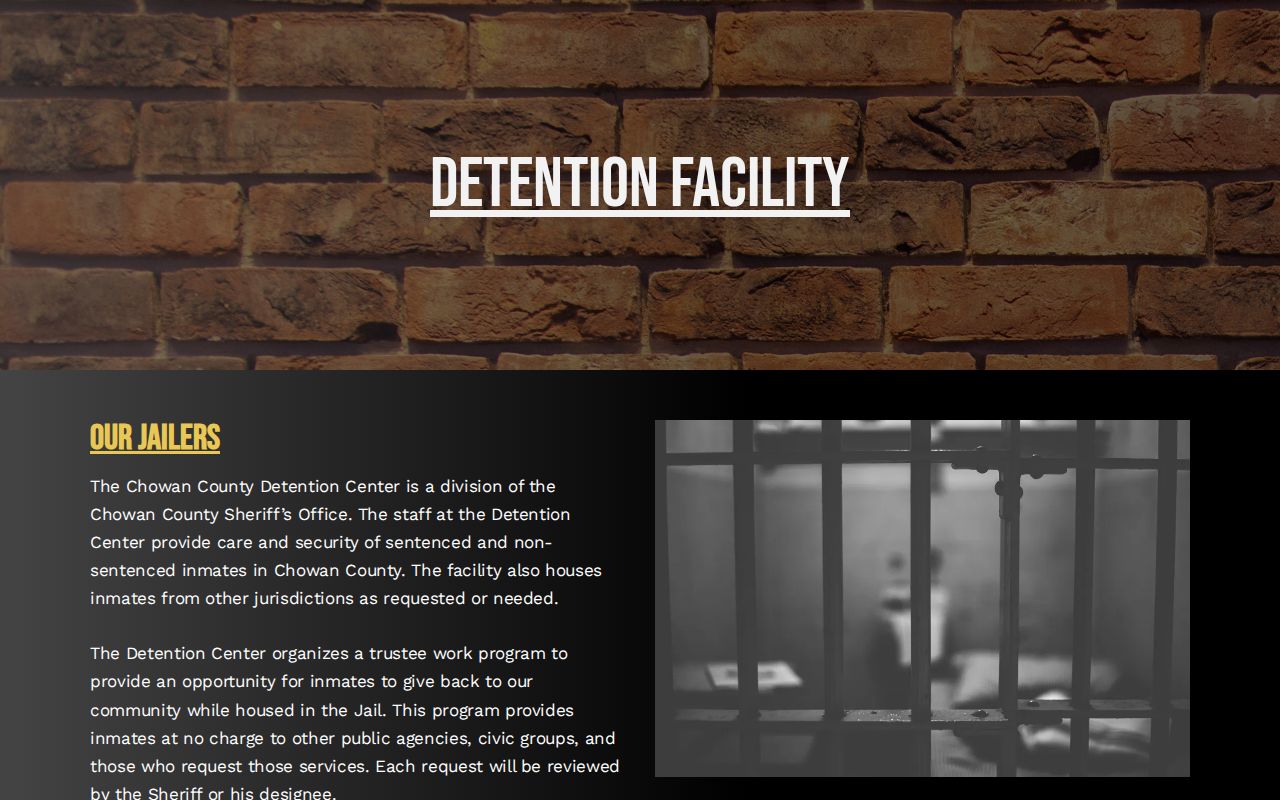 Chowan County Detention Facility release records source