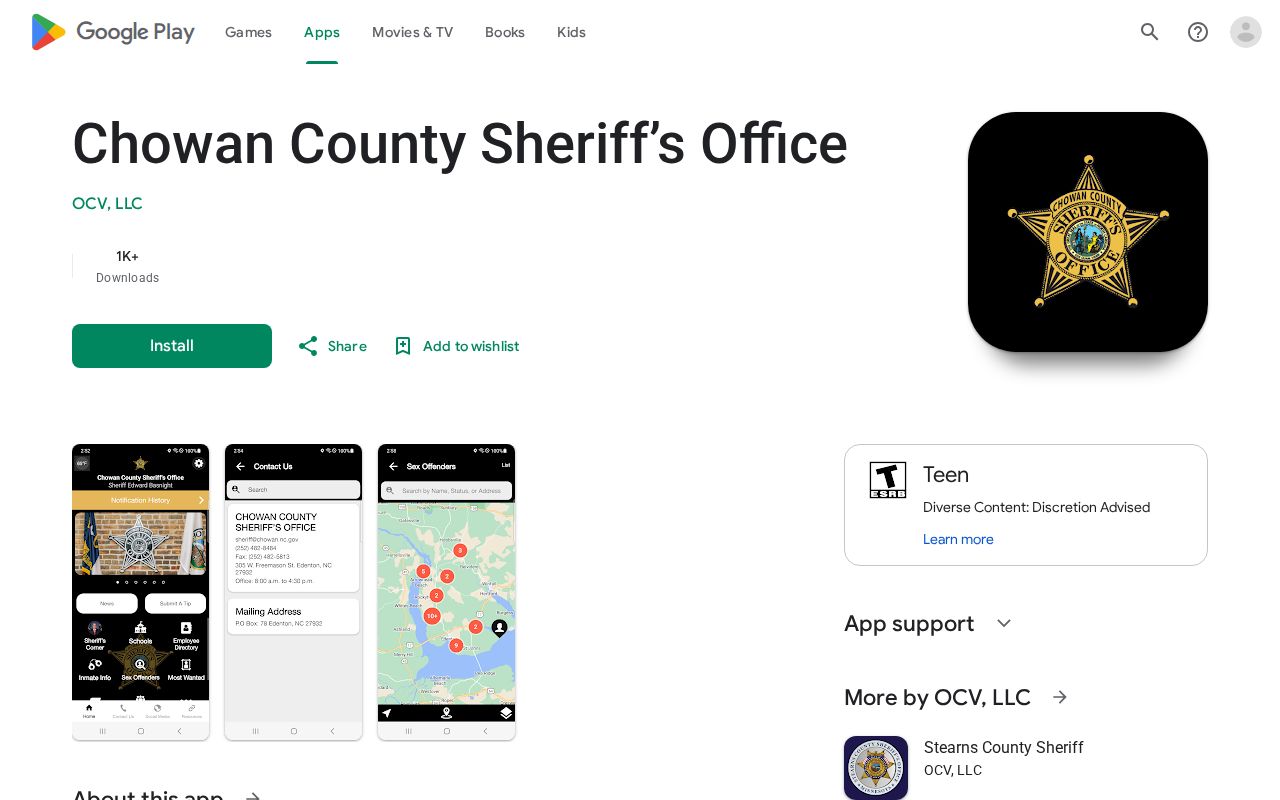 Chowan County sheriff app information for 24-hour releases